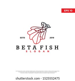 modern beta fish logo. simple icon, modern design