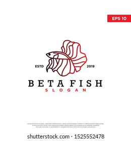 modern beta fish logo. simple icon, modern design