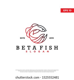 modern beta fish logo. simple icon, modern design