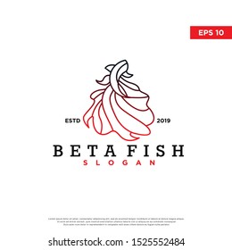 modern beta fish logo. simple icon, modern design
