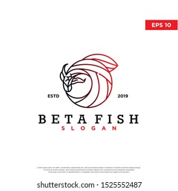 modern beta fish logo. simple icon, modern design