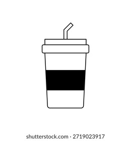 Moderno ícone copo de bebida isolado no fundo branco. Ilustração vetor profissional para café, marca de café, bebidas de take-away e projetos de design de menu de restaurante.