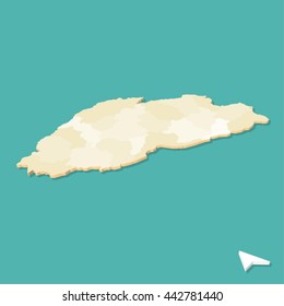Modern BHUTAN Three Dimensional Vector map