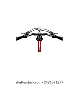 modern bicycle front top view vector illustration