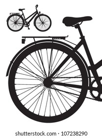 Modern bicycle silhouette, detailed and realistic