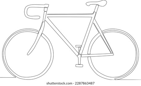 A modern bicycle for sports. World bicycle day one-line drawing