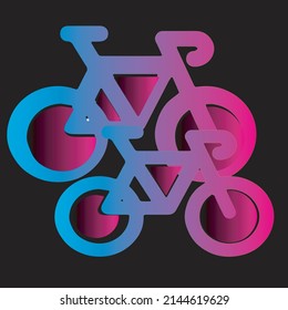 Icono vectorial de bicicleta moderna con fondo negro