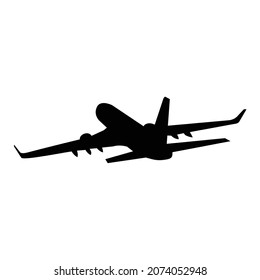 modern big air plane silhouette public transportation vector design