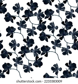 Modern big floral vector seamless pattern. Background isolated. Digital drawn illustration. Can be used as textile fabric or wallpaper, cards, invitations, decorative paper