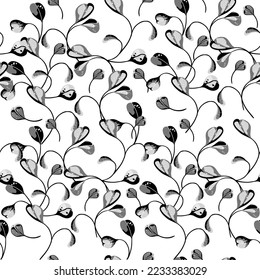 Modern big floral vector seamless pattern. Background isolated. Digital drawn illustration. Can be used as textile fabric or wallpaper, cards, invitations, decorative paper