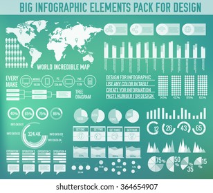 Modern big infographic elements chart set on blurred background. Colorful template for you design, web and mobile applications. Vector illustration concept 