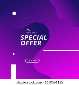 Modern Big sale banner design with fluid background