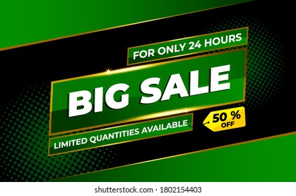 Modern  BIG Sale Banner with green colour