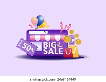 modern big sale discount online store vektor design