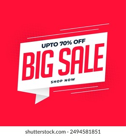 modern big sale promo background shop now to get 70 percent off vector