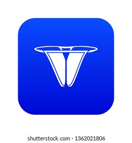 Modern bikini icon blue vector isolated on white background