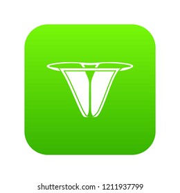 Modern bikini icon green vector isolated on white background