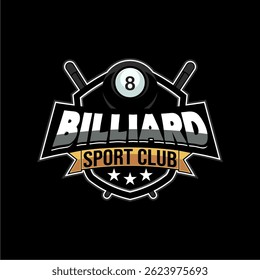 Modern Billiard Club Badge Logo Template Design