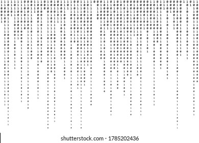 Modern Binary Background. One and Zero Code Texture. Black and White Digital Backdrop. Vector illustration