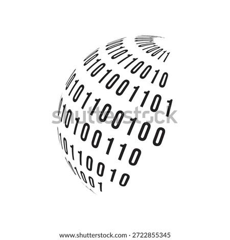 Modern binary Globe icon, binary Technology. Data solutions.