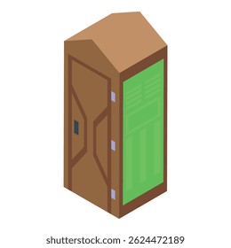 Modern bio toilet with a closed door, providing a hygienic and eco friendly solution for sanitation needs