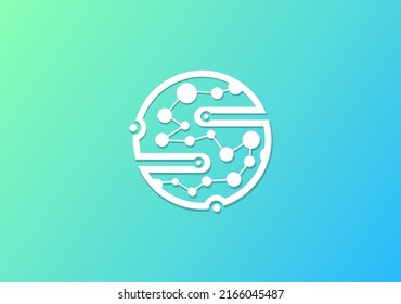Modern Biotech molecular logo symbol based on initial letter  S