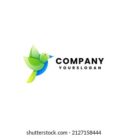 modern bird colorful logo design