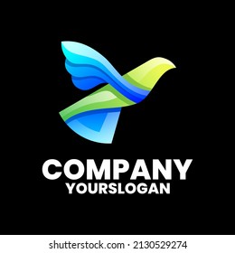 modern bird colorful logo design