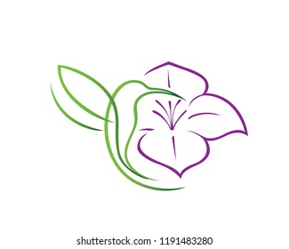 Modern Bird Discovering Nectar In A Flower Logo Illustration In Isolated White Background
