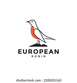 Modern Bird European Robin Logo Design