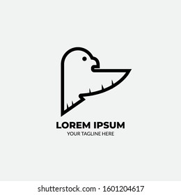 Modern Bird Flat Logo Design Vector