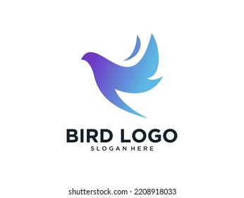 modern bird gradient logo design