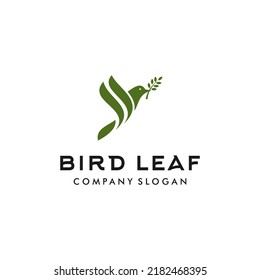 modern bird with green leaf logo - vector illustration, bird and green leaf design on white background, suitable for your design need, logo, illustration, animation, etc.