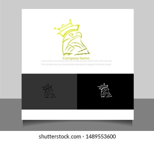 Modern bird king logo icon template vector ilustration with flat style. Creative design in Eps 10.