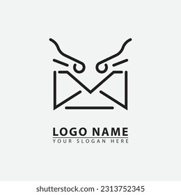 modern bird letter logo icon. Vector graphics of simple elegant flat illustration style.