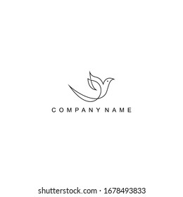 Modern bird line design logo