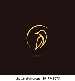 Modern bird line logo design template. Animal logo vector icon template monoline color line art design