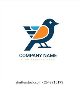 Modern Bird Logo — Abstract Bird Symbol, Creative Company Brand Vector