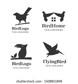 Modern Bird Logo Design In Isolated White Background
