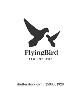 Modern Bird Logo Design In Isolated White Background