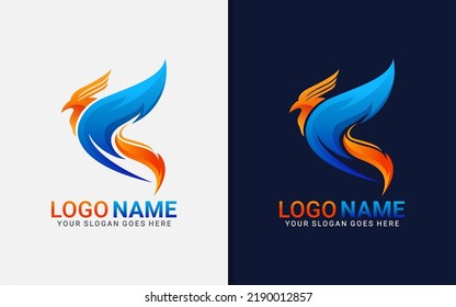 Modern Bird Logo Design with Stylish Shape Concept. Vector Logo Illustration.