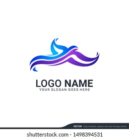 Modern Bird logo design. Vector editable design.