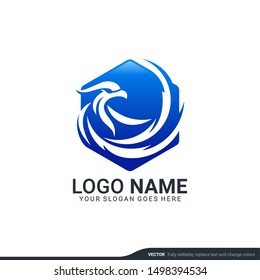 Modern Bird logo design. Vector editable design.