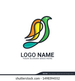 Modern Bird logo design. Vector editable design.