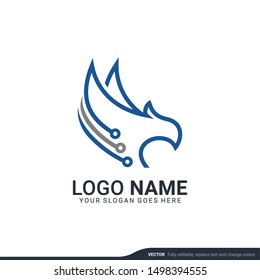 Modern Bird logo design. Vector editable design.