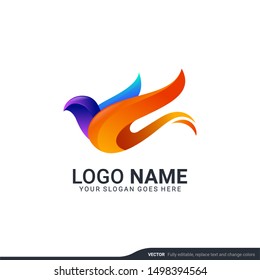 Modern Bird logo design. Vector editable design.