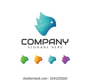 Modern bird logo design vector template