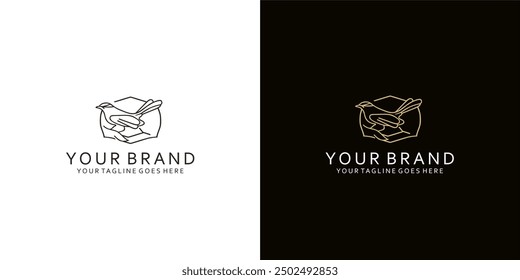 A modern bird logo with geometric line elements gives the impression of simplicity, elegance and luxury