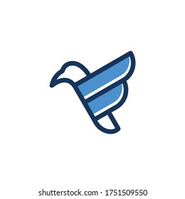 modern bird logo vector combined with letter F simple designs