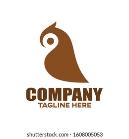 Modern bird owl logo. Vector illustration.